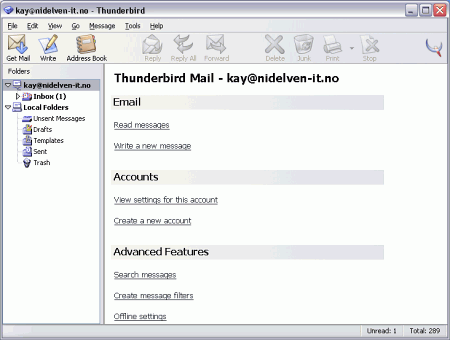 Почтовые клиенты и фильтры: Mozilla Thunderbird v.1.5.0.4