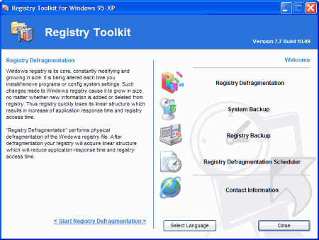 Настройщики: Registry Defragmentation v.8.2.6.11