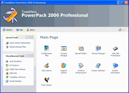 Настройщики: TweakNow PowerPack 2006 v.1.1.7