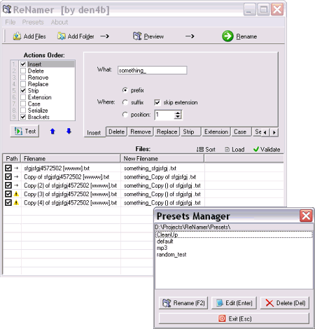 Утилиты: ReNamer v.4.0 RC1