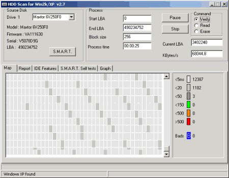 Диагностика: HDDScan v.2.7