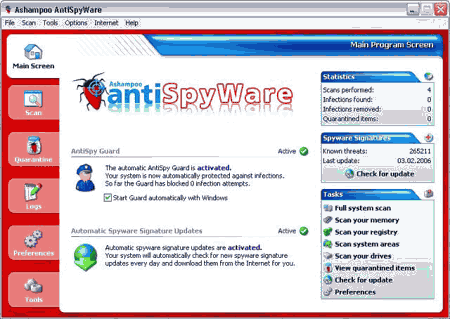 Безопасность: Ashampoo AntiSpyWare v.1.35