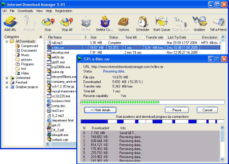 Диспетчеры закачек: Internet Download Manager v.5.04 Build 2