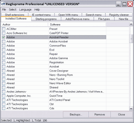 Настройщики: RegSupreme Pro v.1.4 RC1