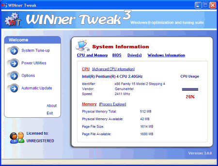 Настройщики: WINner Tweak SE3 v.3.6.2