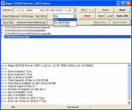 Запись: Magic CD/DVD Burner .NET v.1.30