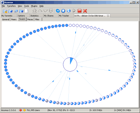 Файловые обменники: Azureus v.2.5.0.0