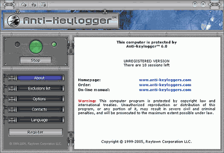 Безопасность: Anti-keylogger v.7.3