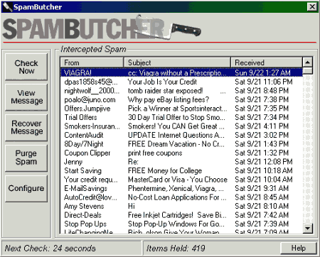 Почтовые клиенты и фильтры: SpamButcher v.1.8m