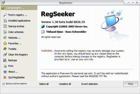 Утилиты: RegSeeker v.1.50