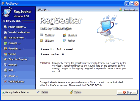 Утилиты: RegSeeker v.1.51