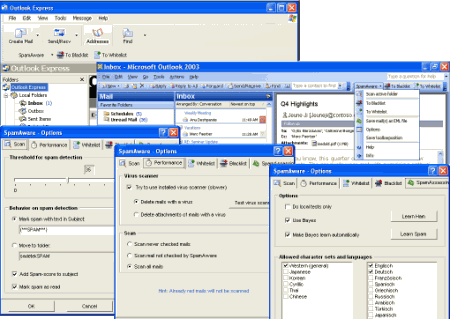 Почтовые клиенты и фильтры: SpamAware v.4.4