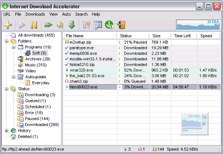 Диспетчеры закачек: Internet Download Accelerator v.5.1.1.1045