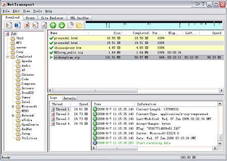 Диспетчеры закачек: Net Transport v.2.25a