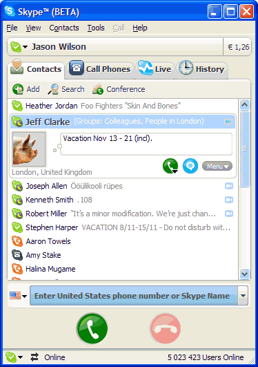 Общение в сети: Skype v.3.0.0.123 Beta