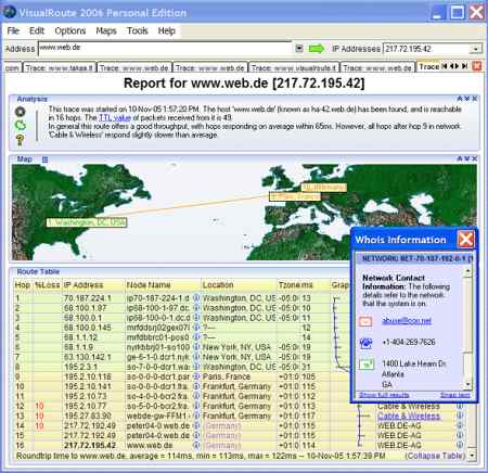 Интернет и сети: VisualRoute 2007 v.11.0с