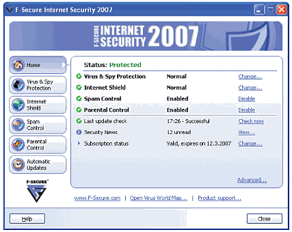 Безопасность: F-Secure Internet Security 2007