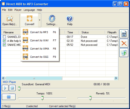 Мультимедиа: Direct MIDI to MP3 Converter