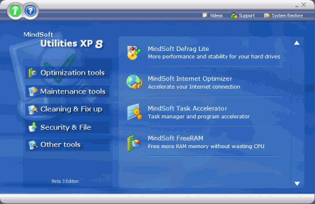 Настройщики: MindSoft Utilities XP v.9.5e