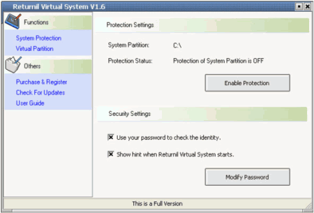 Утилиты: Returnil Virtual System v.1.61