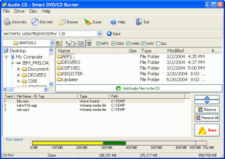 Запись: Smart DVD/CD Burner v.3.0.73