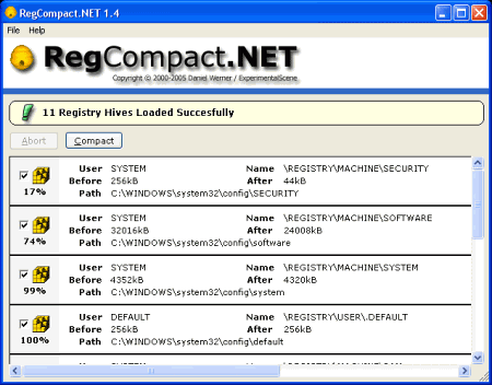 Настройщики: RegCompact.NET v.2.0