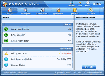 Антивирусы: Comodo AntiVirus v.2.0.14.15 Beta