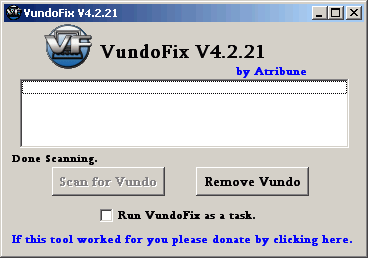 Антивирусы: VundoFix v.6.4.0.1