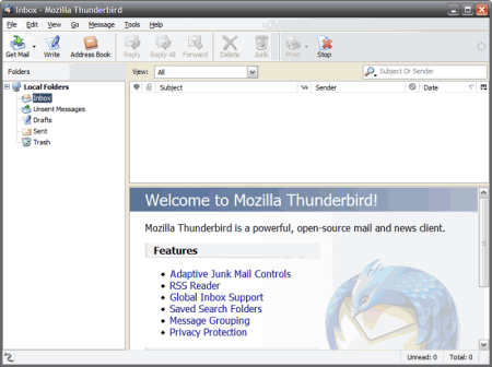 Почтовые клиенты и фильтры: Portable Thunderbird v.2.0.0.4