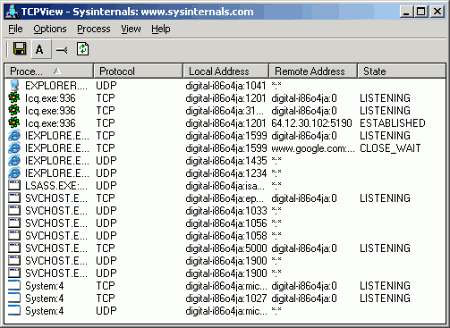 Интернет и сети: TCPView v.2.5