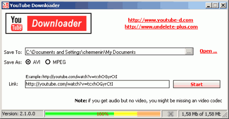 Диспетчеры закачек: YouTube Downloader v.2.5