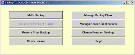 Резервное копирование: Backup To DVD/CD v.5.1.226