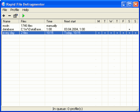 Дефрагментаторы: Rapid File Defragmentor v.1.4 Build 684