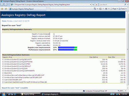 Утилиты: Auslogics Registry Defrag v.4.1.5.50