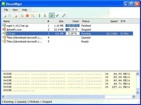 Диспетчеры закачек: VisualWget v.2.0 Beta 4