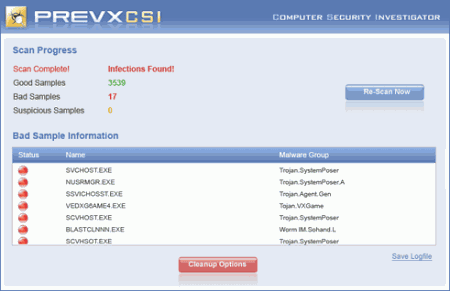 Безопасность: Prevx CSI - FREE Malware Scanner v.1.0.100.179