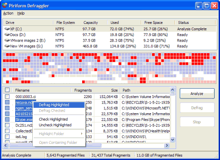 Дефрагментаторы: Defraggler v.1.00.031 Beta