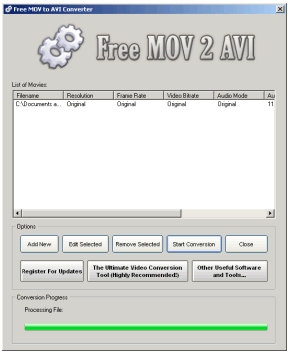 Конвертеры: Free MOV to AVI Converter v.1.2