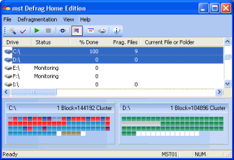 Дефрагментаторы: mst Defrag Home Edition v.2.0.2