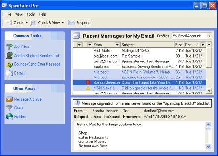Почтовые клиенты и фильтры: SpamEater Pro v.4.1.0 Build 194 Beta