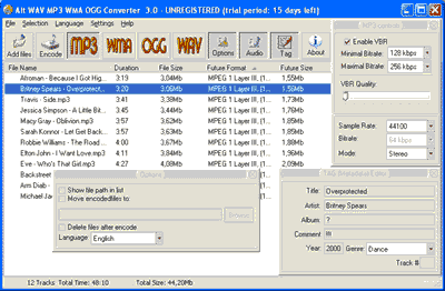 Конвертеры: Alt WAV MP3 WMA OGG Converter v.7.0