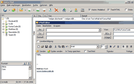 Почтовые клиенты и фильтры: Koma-Mail v.3.66