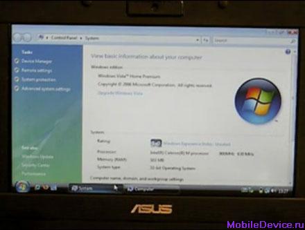 Asus, Microsoft WIndows Vista, Asus Eee PC
