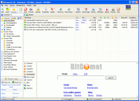 Файловые обменники: BitComet v.0.99