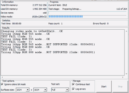 Тестовые приложения: Video Memory Stress Test v.0.13b