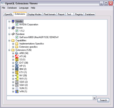 Диагностика: OpenGL Extension Viewer v.3.00