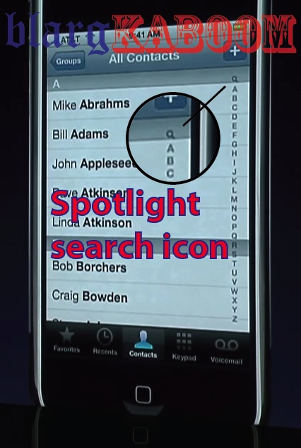 В iPhone Software 2.0 появится поиск по контактам?