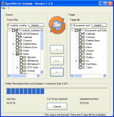 Почтовые клиенты и фильтры: SynchPst for Outlook v.3.0.3