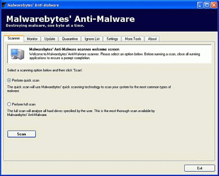 Безопасность: Malwarebytes Anti-Malware v.1.10