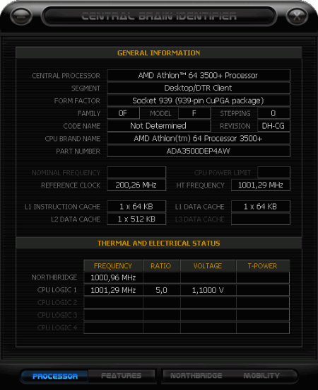 Диагностика: Central Brain Identifier Black Edition v.1.0.0.0 Beta 1